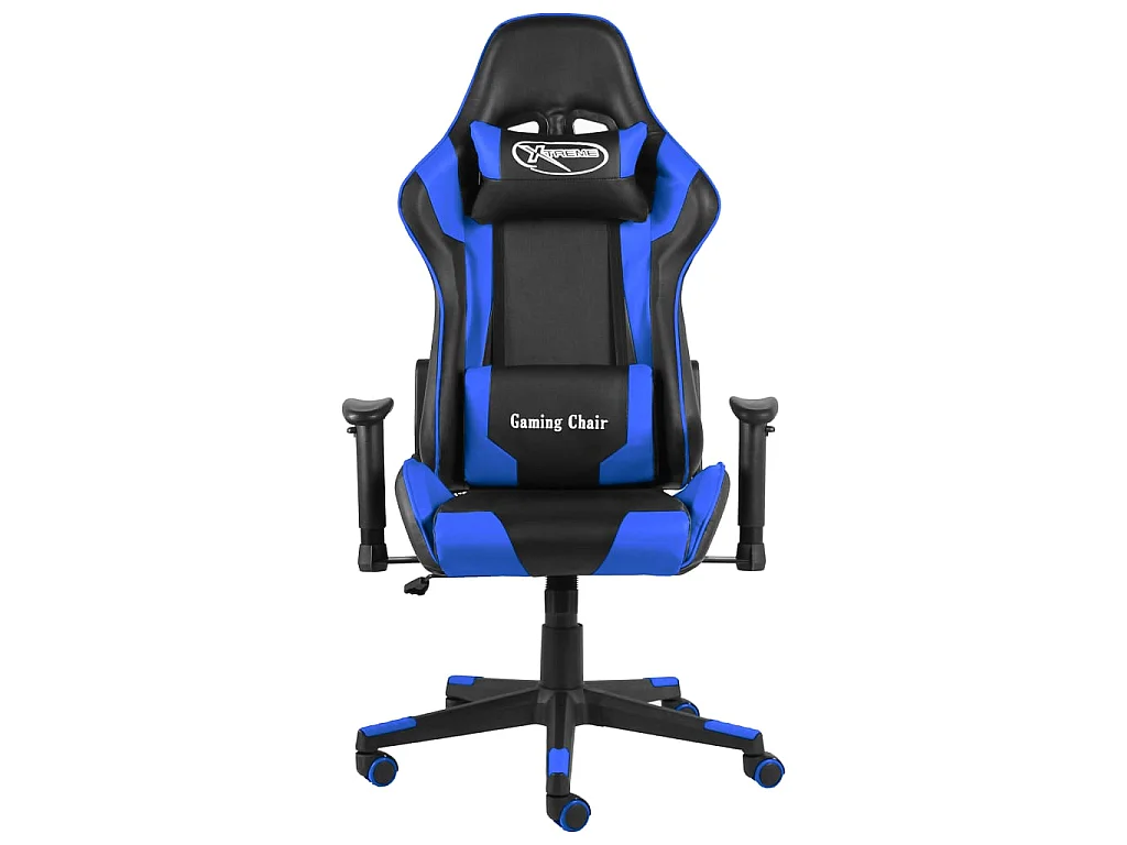 Cadeira de gaming giratória PVC azul PT444805