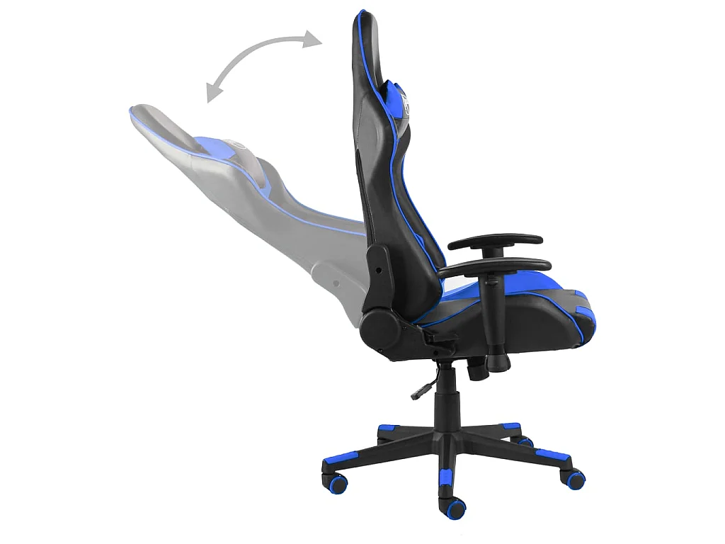 Cadeira de gaming giratória PVC azul PT444805
