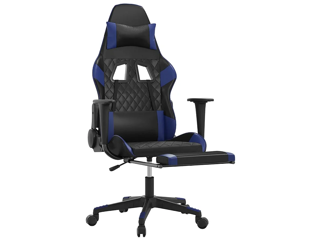 Chaise gaming Noir et bleu Similicuir SEF71314