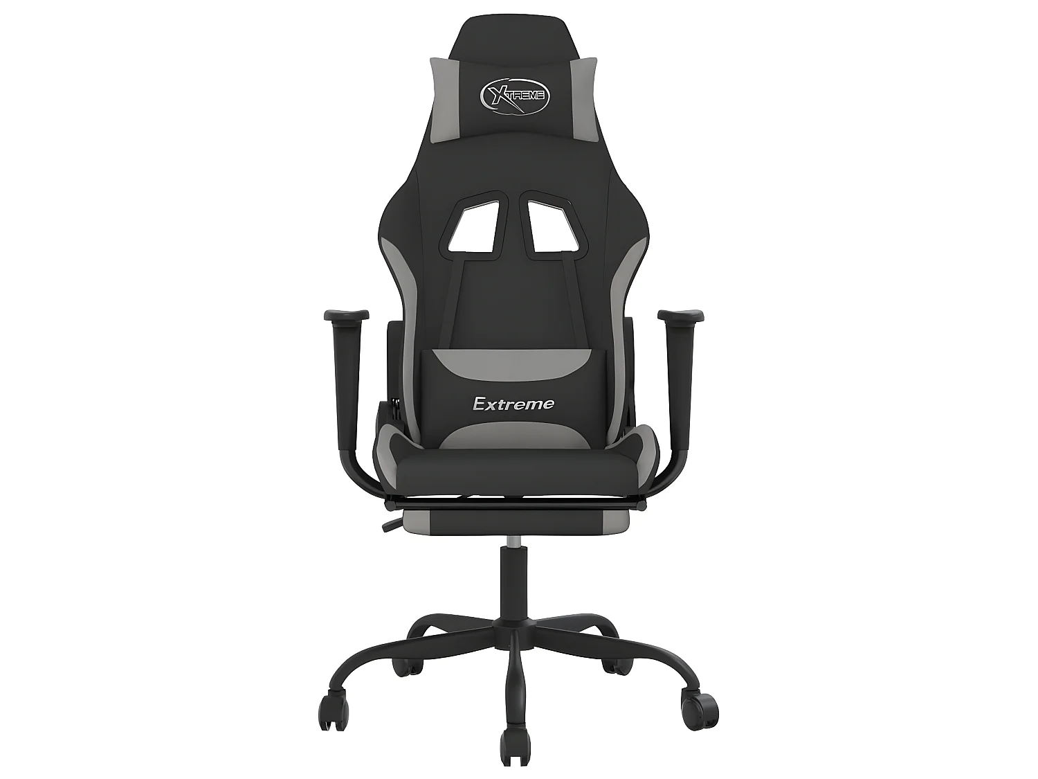 Cadeira de gaming com apoio de pés tecido Cinza e verde-claro PT668933