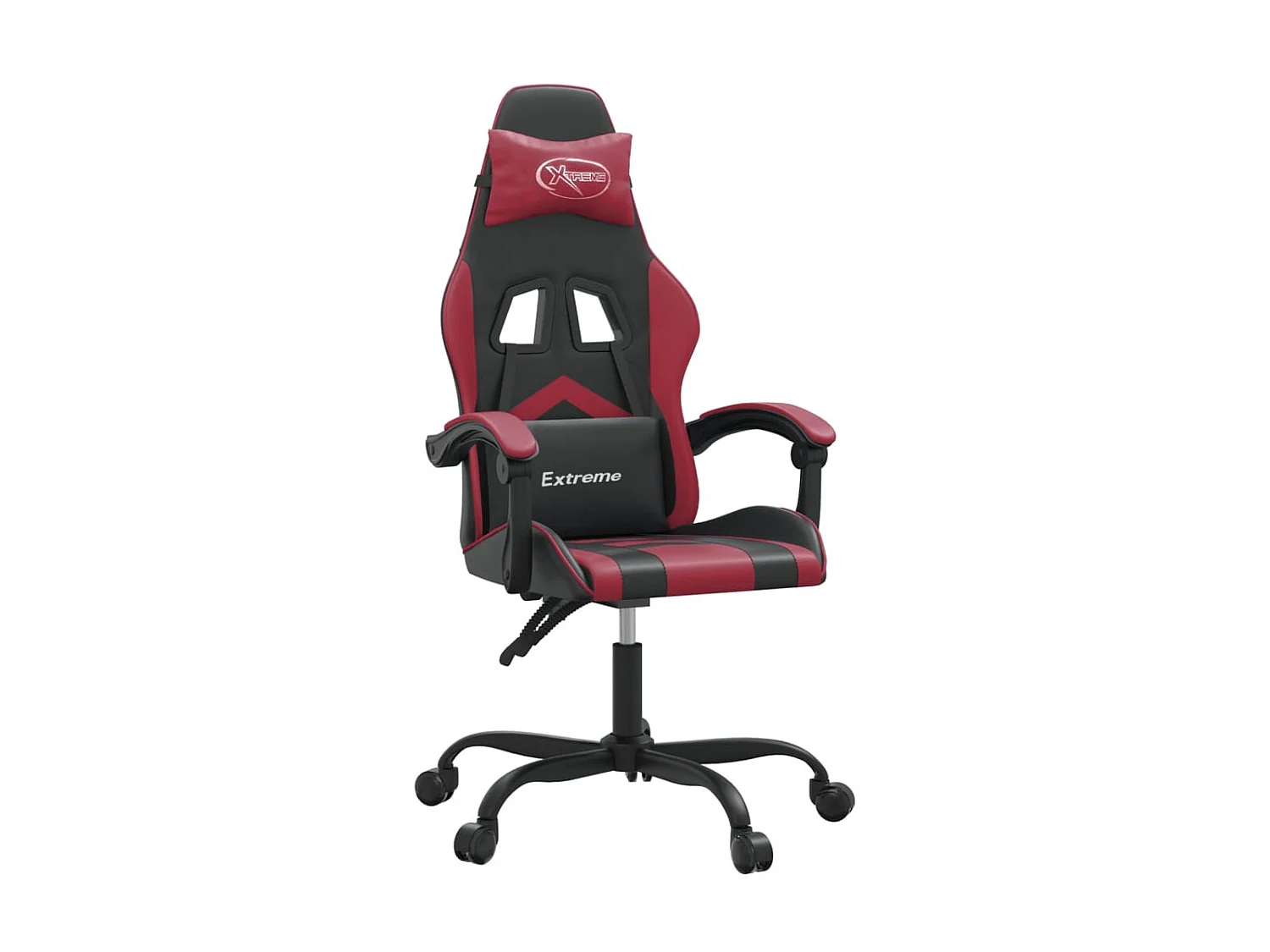 Cadeira gaming couro artificial preto e vermelho tinto PT770854