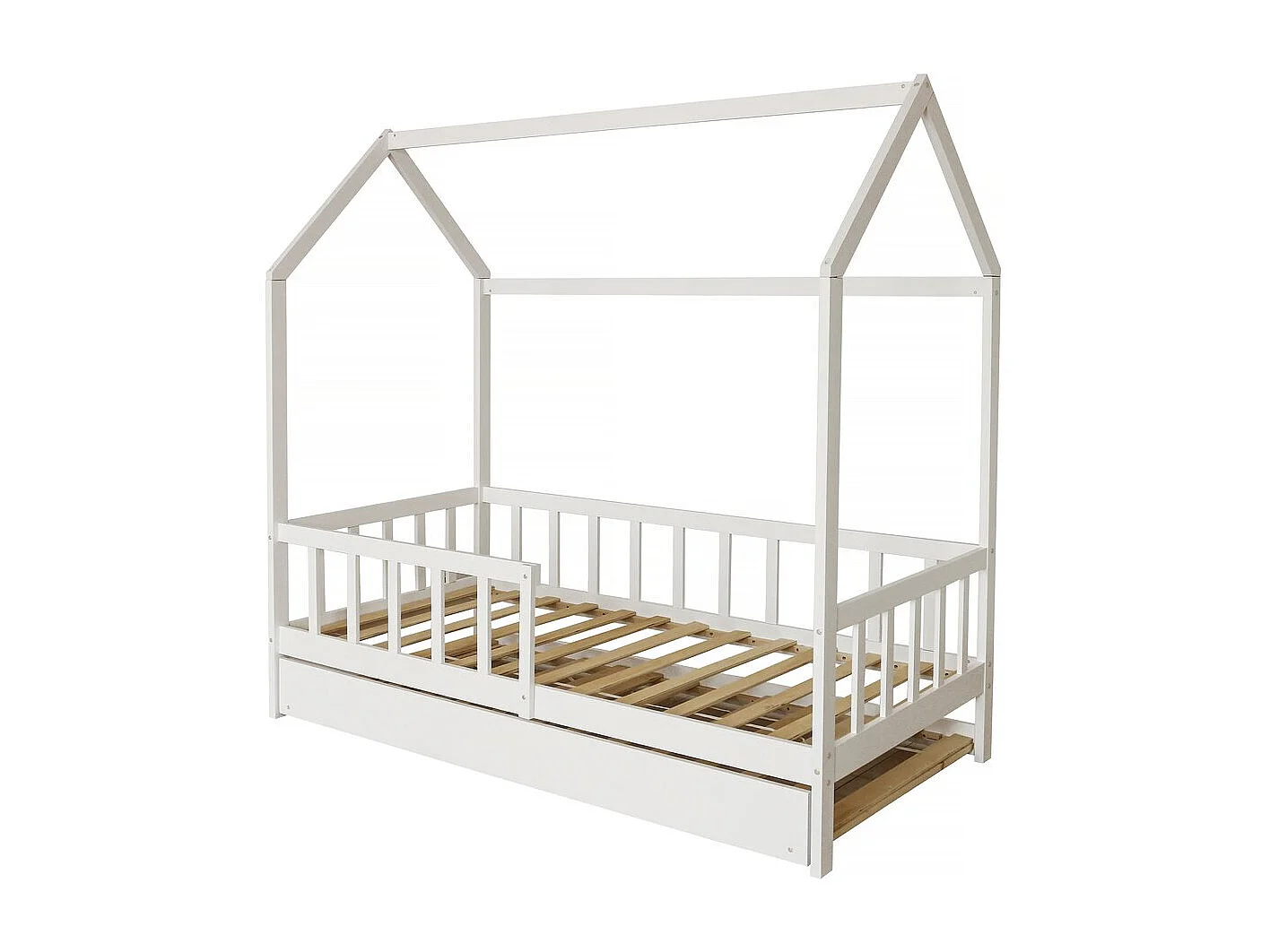 Letto a capanna per bambini "Paloma" con cassetto - 90 x 190 cm - Bianco