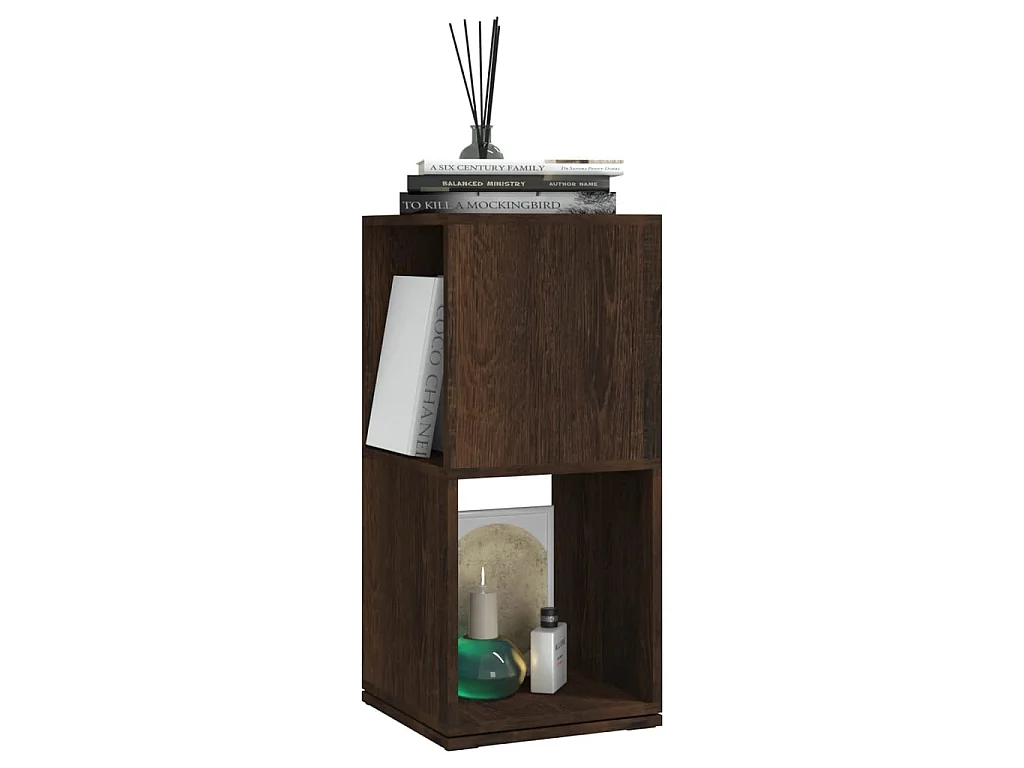 Armario giratorio aglomerado roble ahumado 34,5x34,5x75,5 cm ES724522