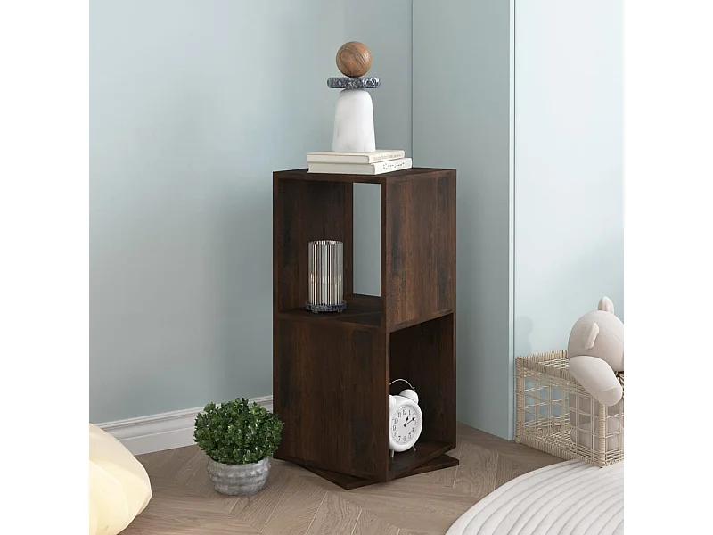 Armoire rotative Chêne fumé 34,5x34,5x75,5 cm Aggloméré OFR74928 BonneVie Meuble