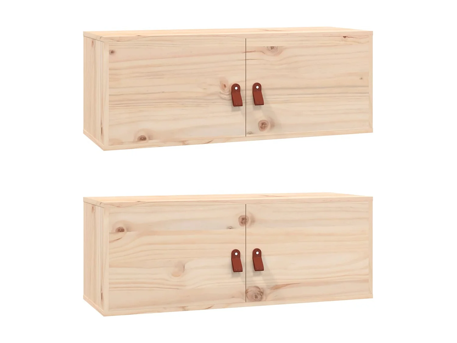 Armoires murales 2 pcs 80x30x30 cm Bois de pin massif OFR72735 BonneVie Meuble