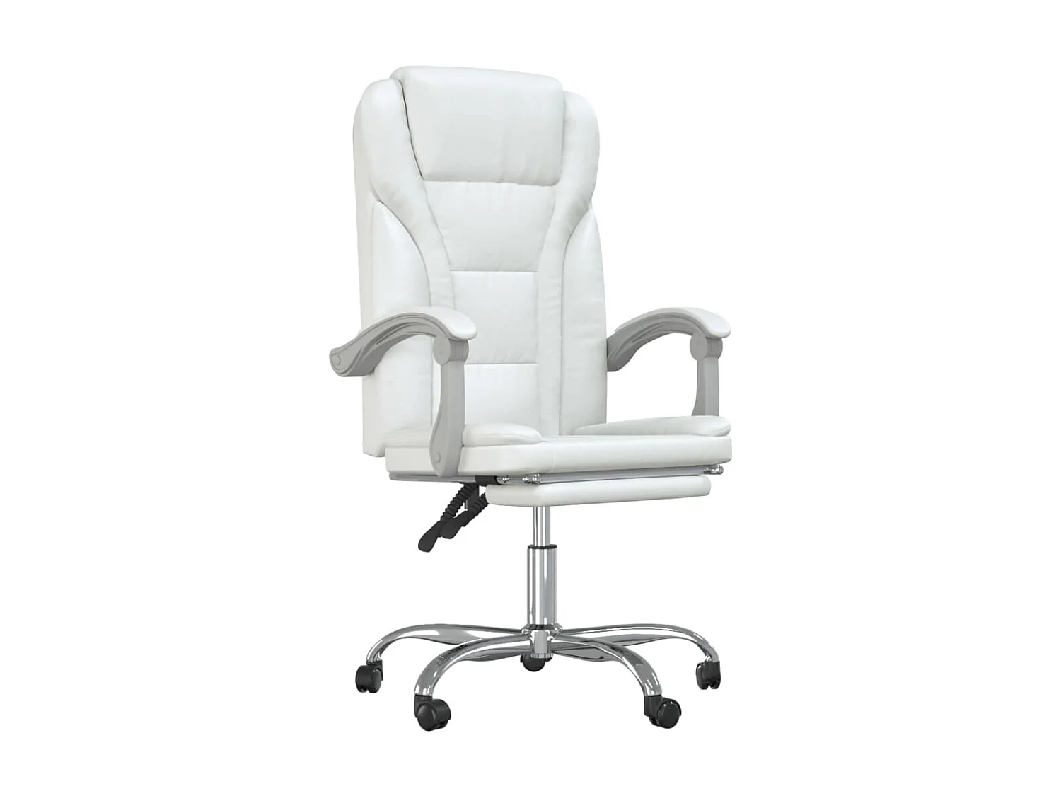 Cadeira de escritório reclinável couro artificial branco PT755028