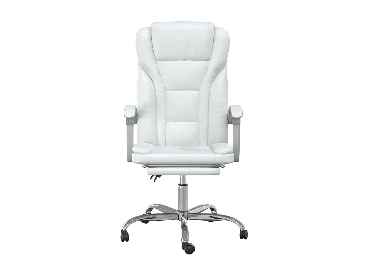 Cadeira de escritório reclinável couro artificial branco PT755028