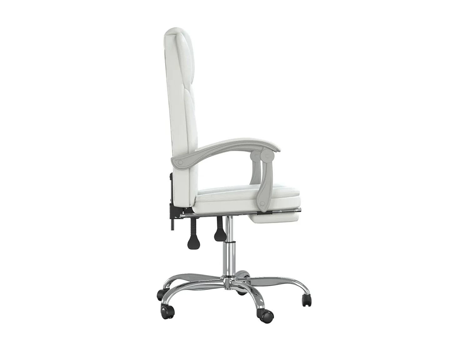 Cadeira de escritório reclinável couro artificial branco PT755028