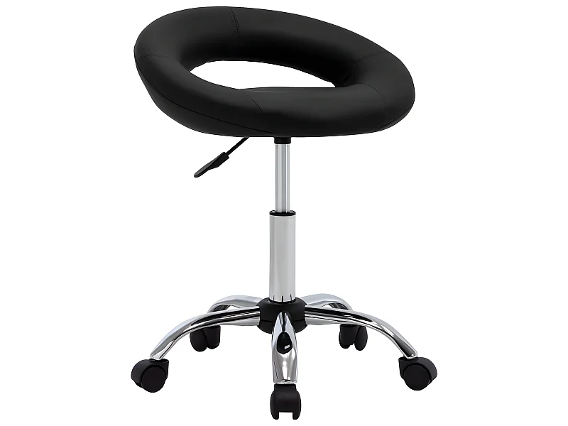 Cadeira de trabalho com rodas couro artificial preto PT367349