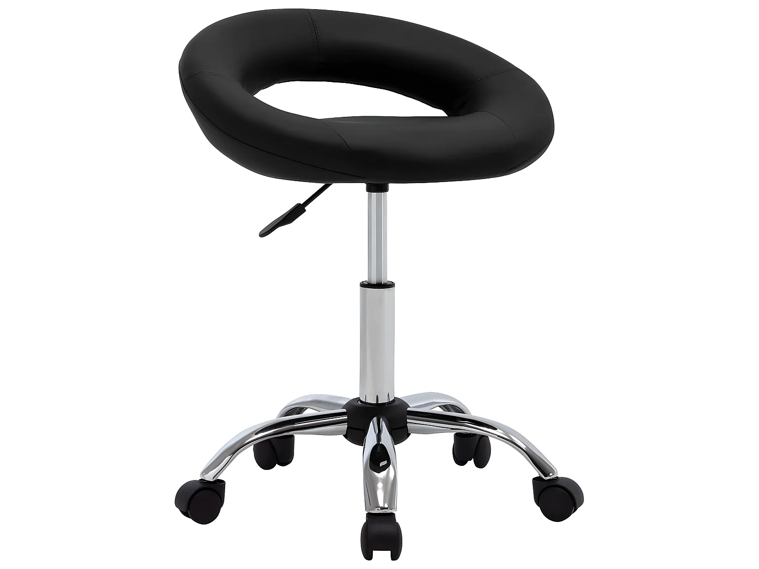 Cadeira de trabalho com rodas couro artificial preto PT367349