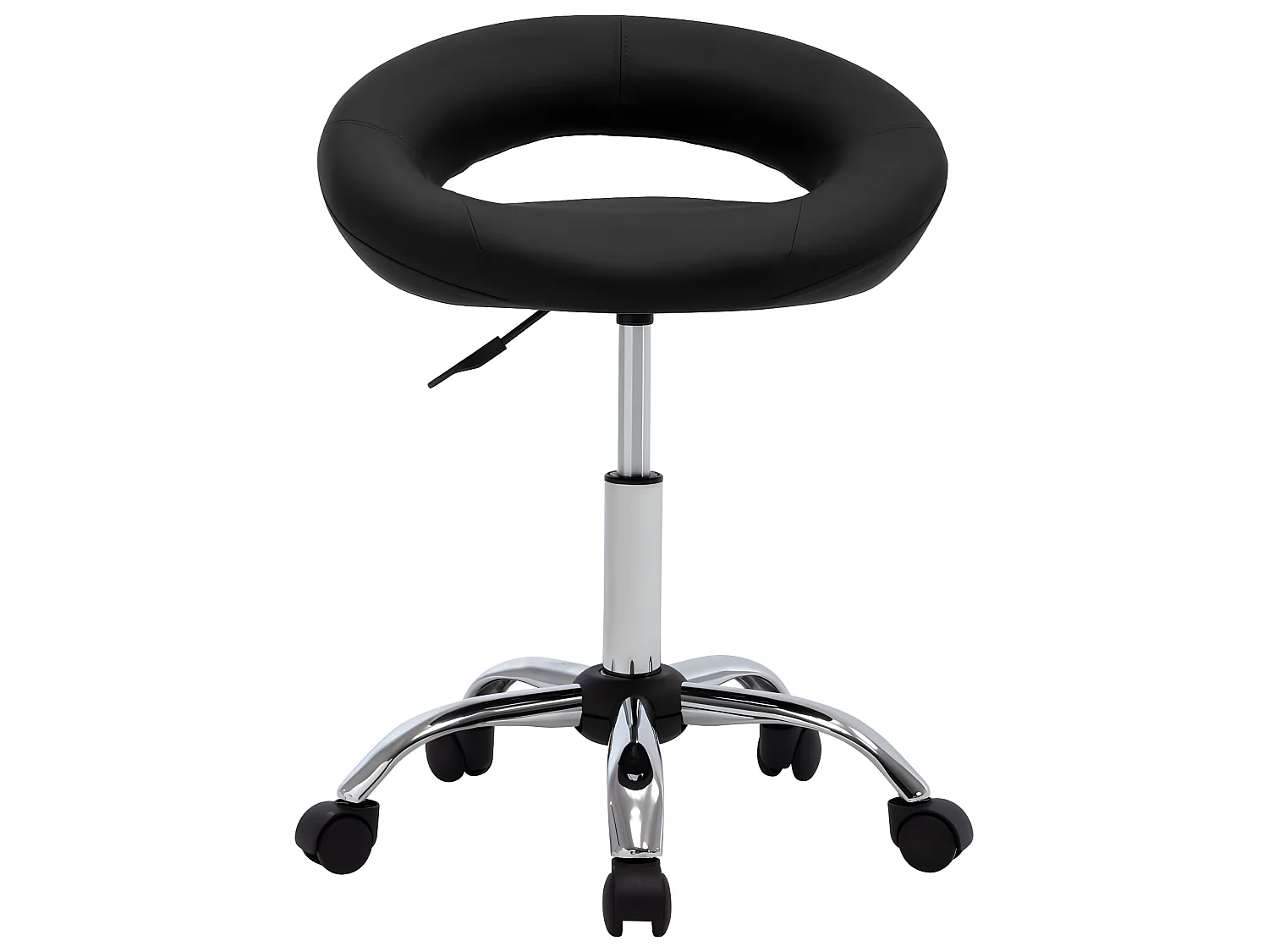 Cadeira de trabalho com rodas couro artificial preto PT367349