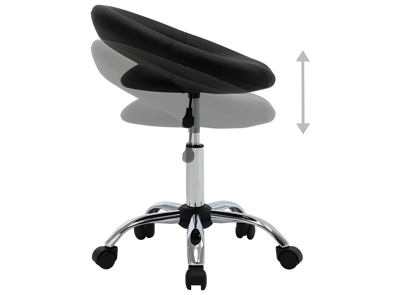 Cadeira de trabalho com rodas couro artificial preto PT367349