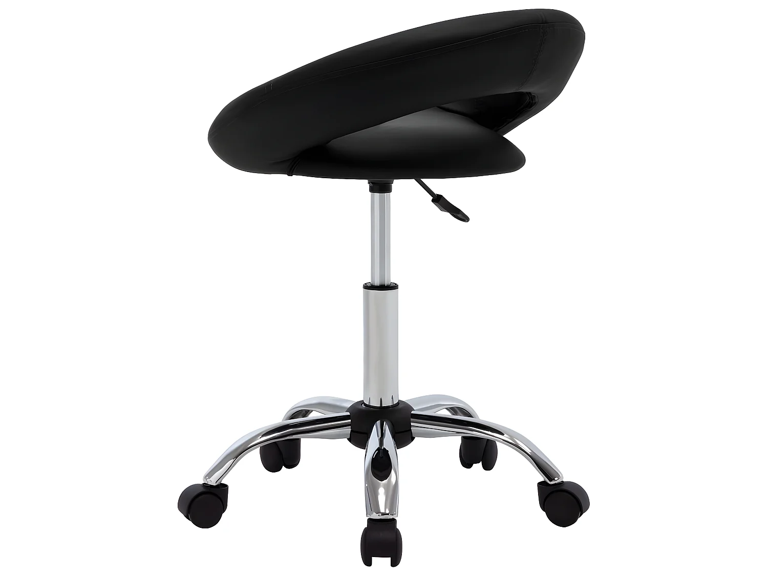 Cadeira de trabalho com rodas couro artificial preto PT367349