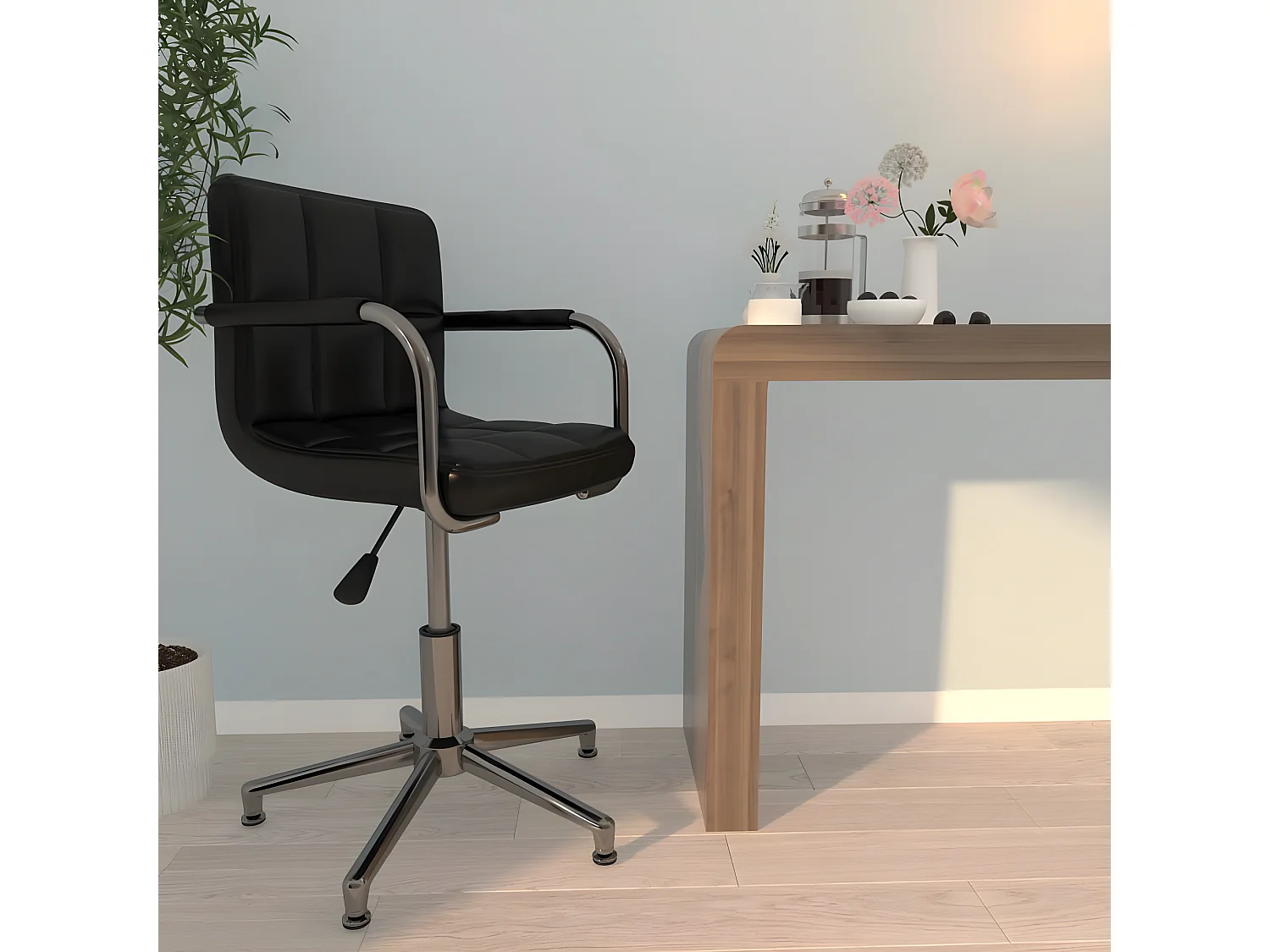 Chaise de bureau pivotante Noir Similicuir SEF47160