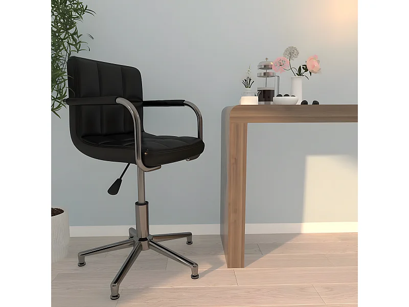 Chaise de bureau pivotante Noir Similicuir SEF47160