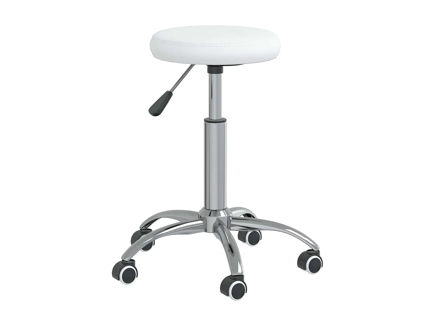 Silla de oficina giratoria de cuero sintético blanco ES59165