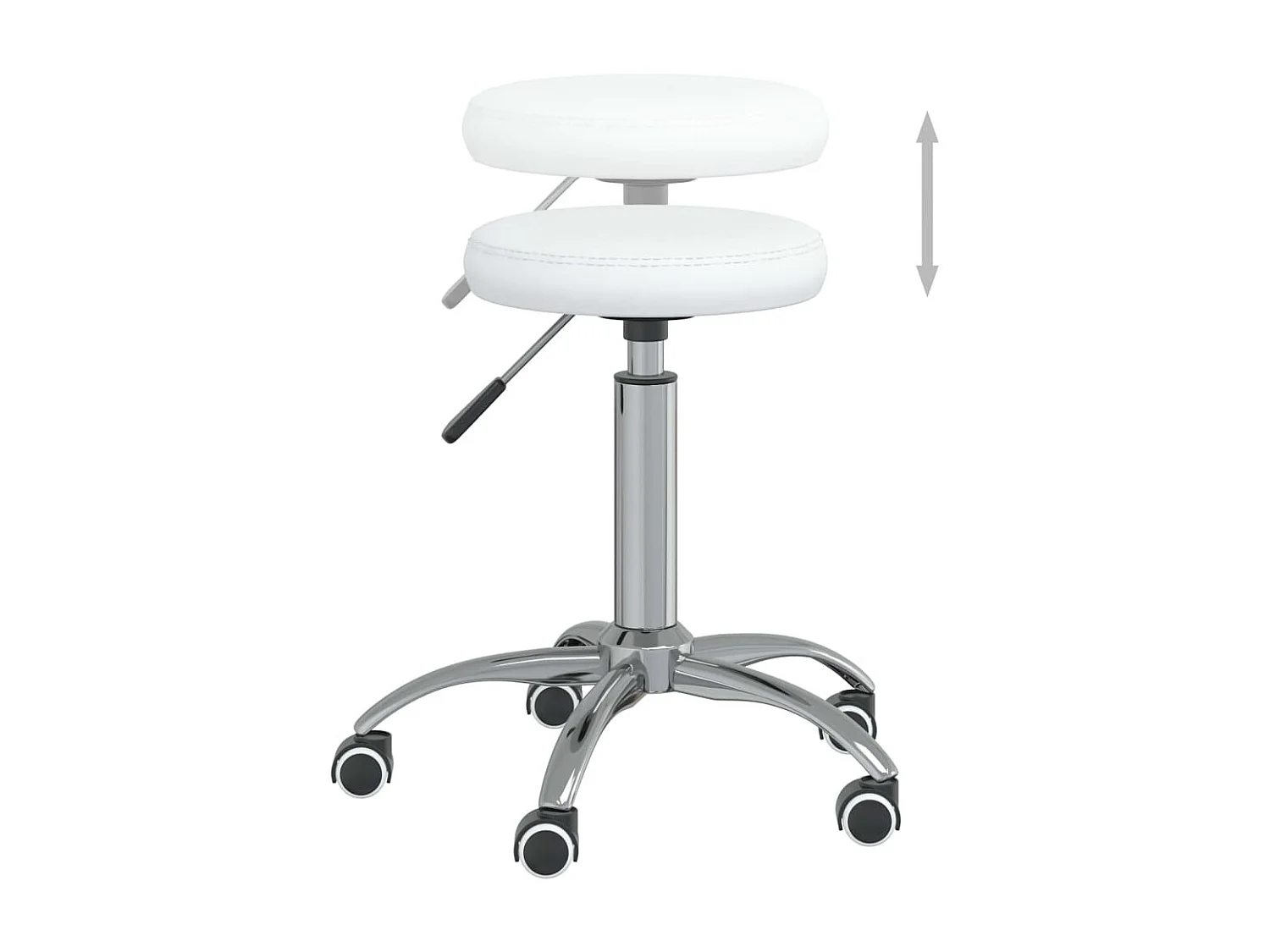 Silla de oficina giratoria de cuero sintético blanco ES59165