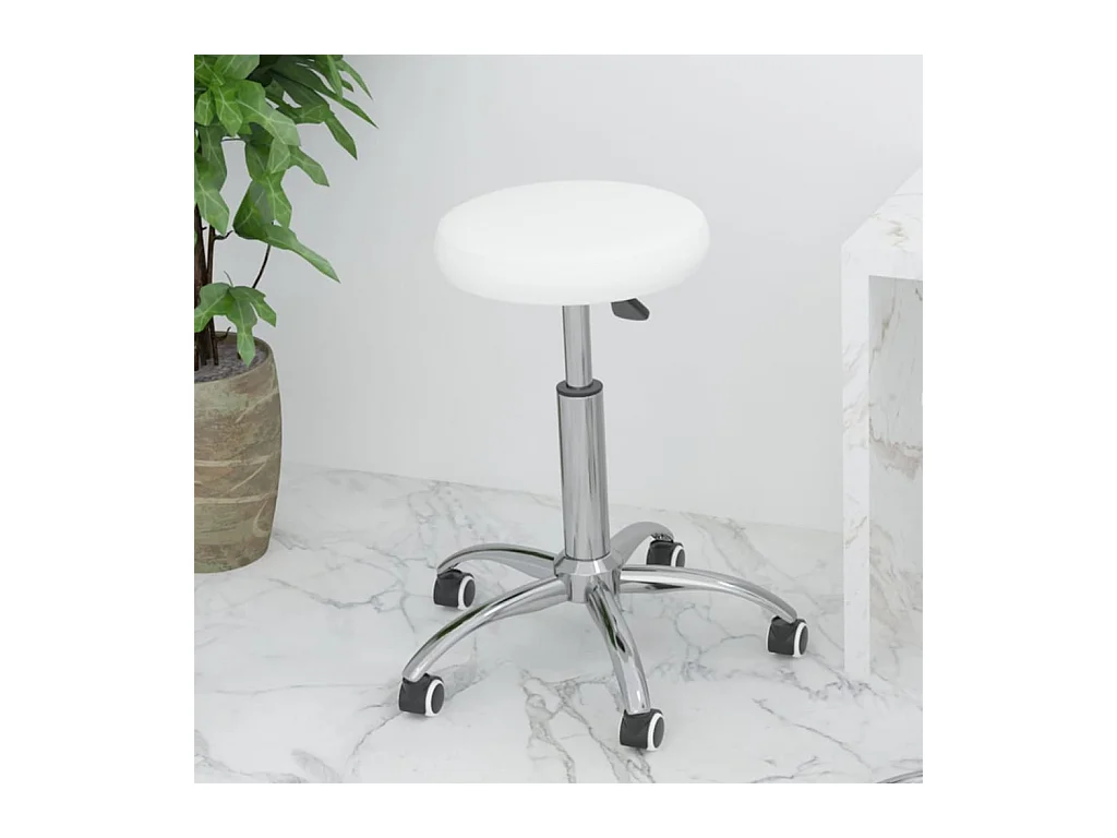 Chaise de bureau pivotante Blanc Similicuir SEF22473
