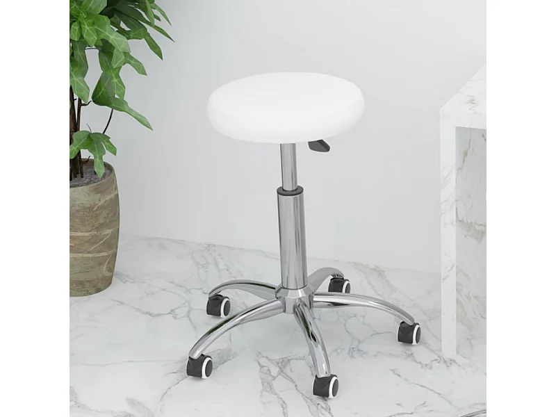 Chaise de bureau pivotante Blanc Similicuir SEF22473