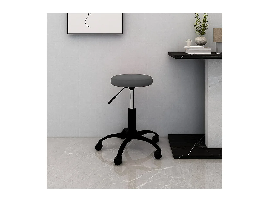 Chaise pivotante de bureau Gris foncé Velours -ASAF66821