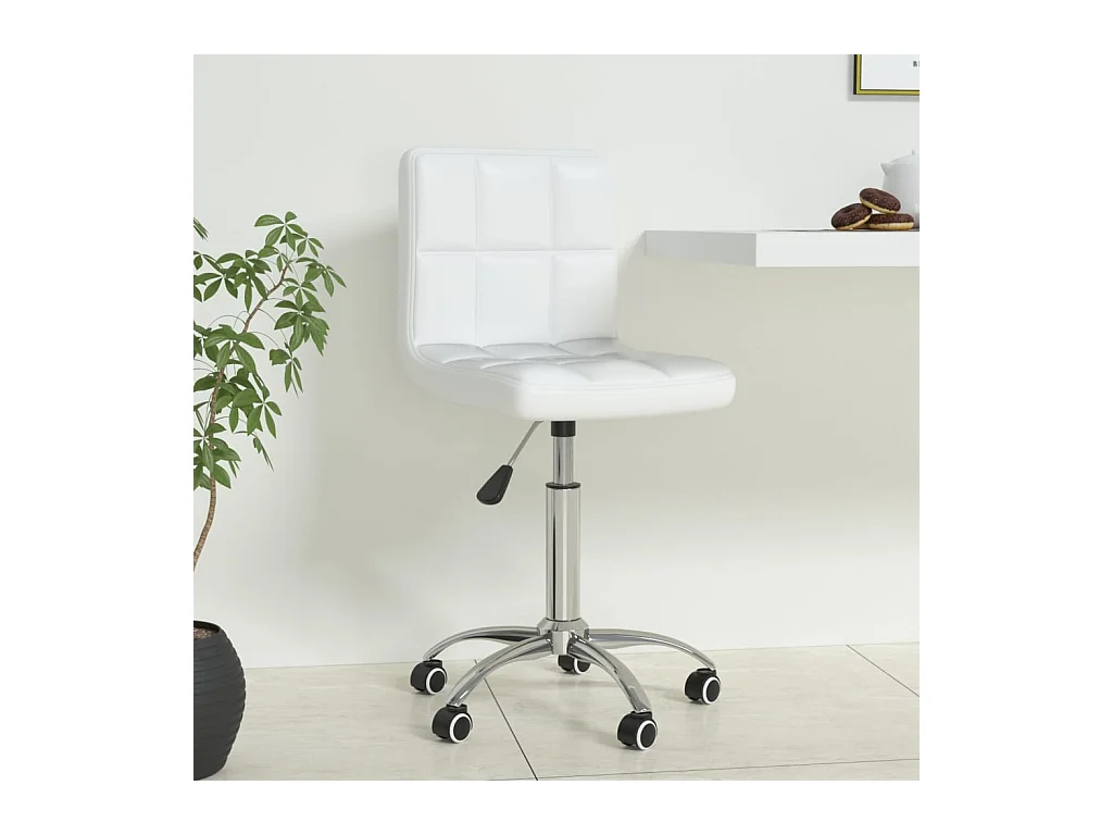 Chaise de bureau pivotante Blanc Similicuir SEF11969