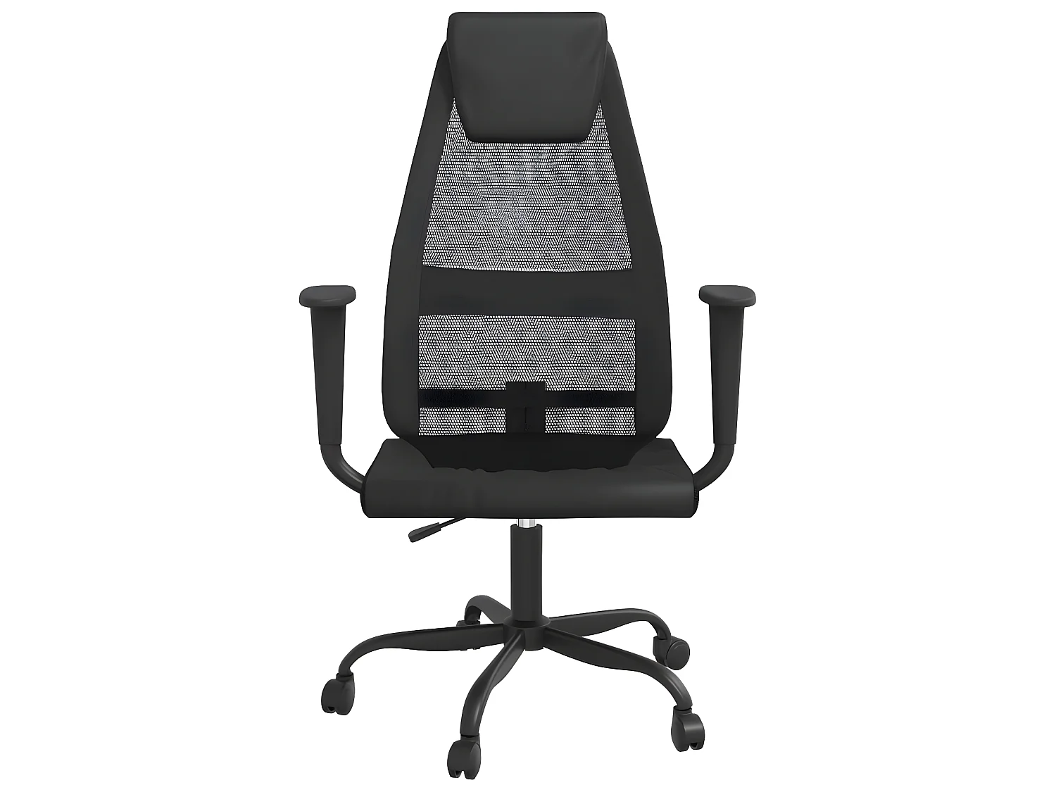 Silla de oficina altura ajustable tela malla y cuero PE negro ES26624