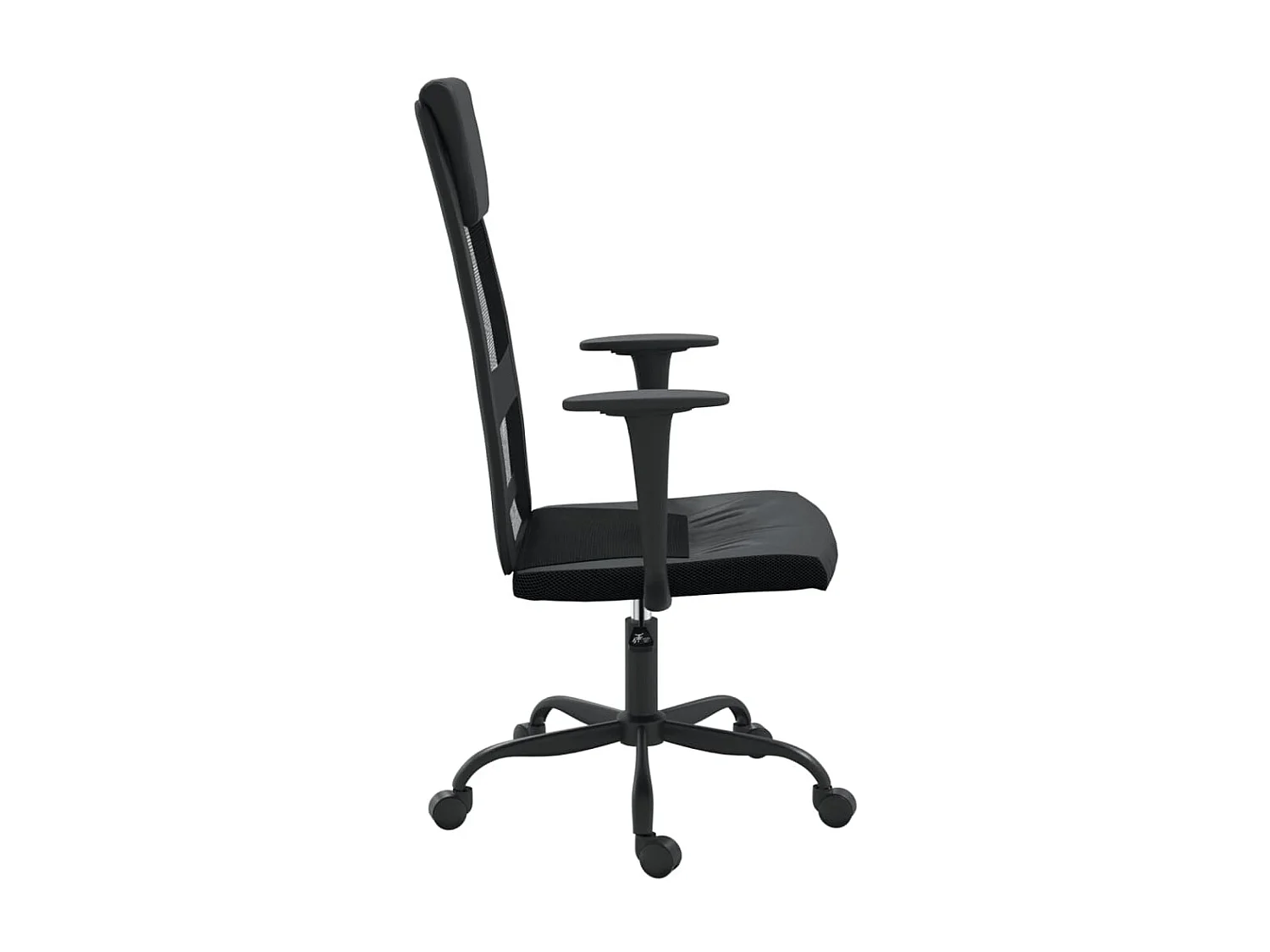 Silla de oficina altura ajustable tela malla y cuero PE negro ES26624