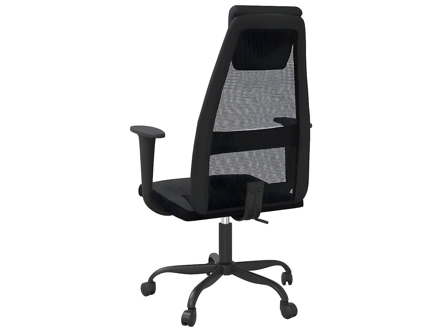 Silla de oficina altura ajustable tela malla y cuero PE negro ES26624