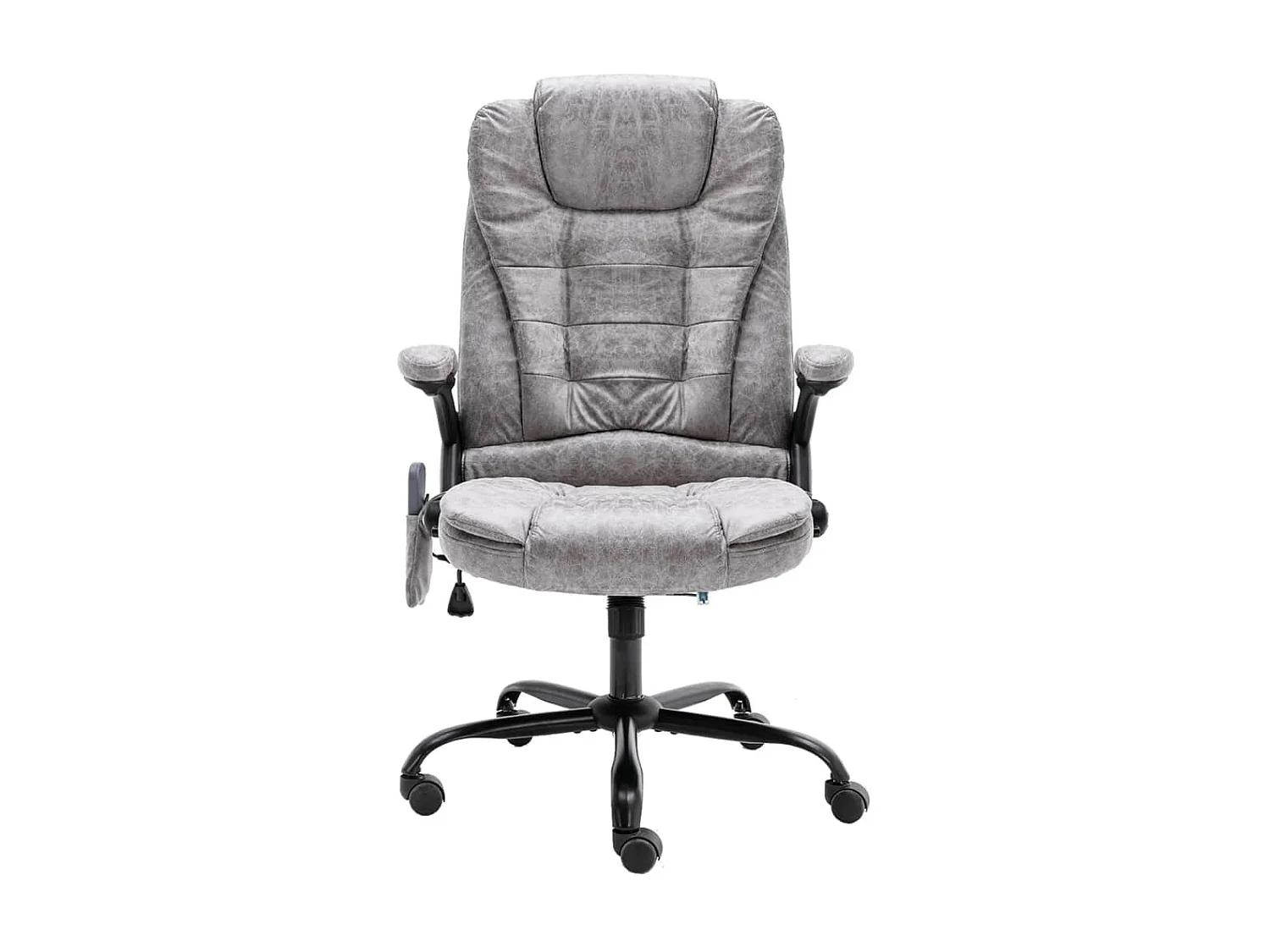 Silla de oficina de masaje piel de ante sintética gris claro ES84268