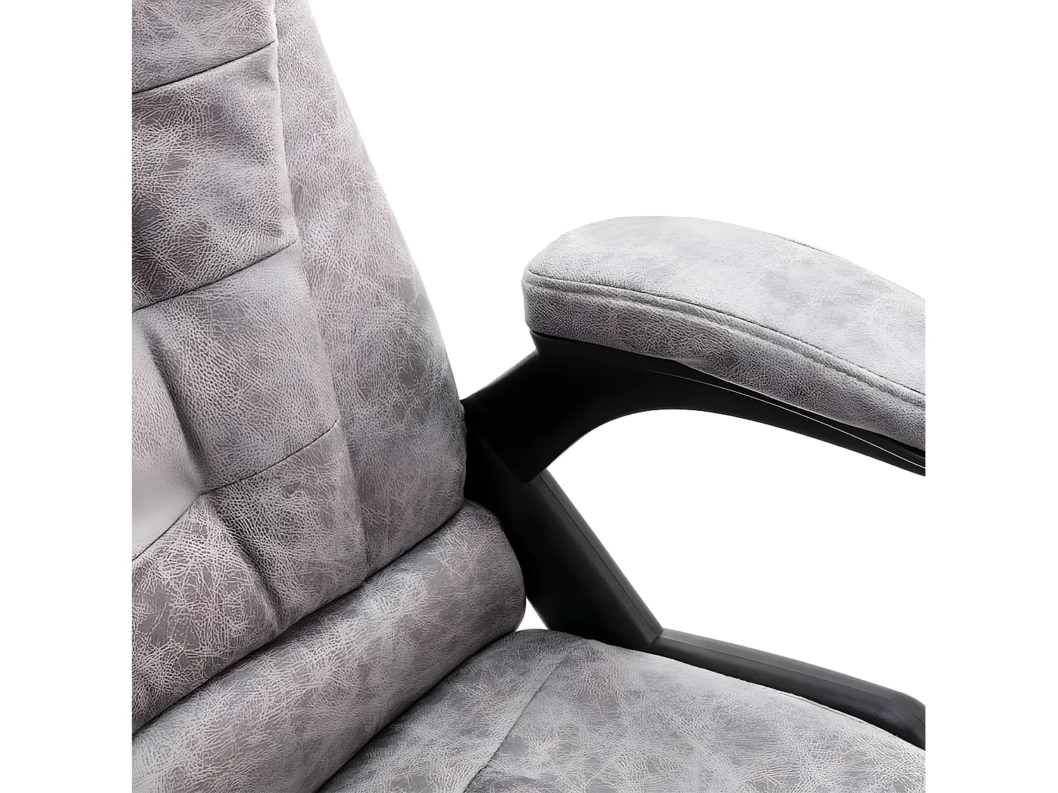 Silla de oficina de masaje piel de ante sintética gris claro ES84268