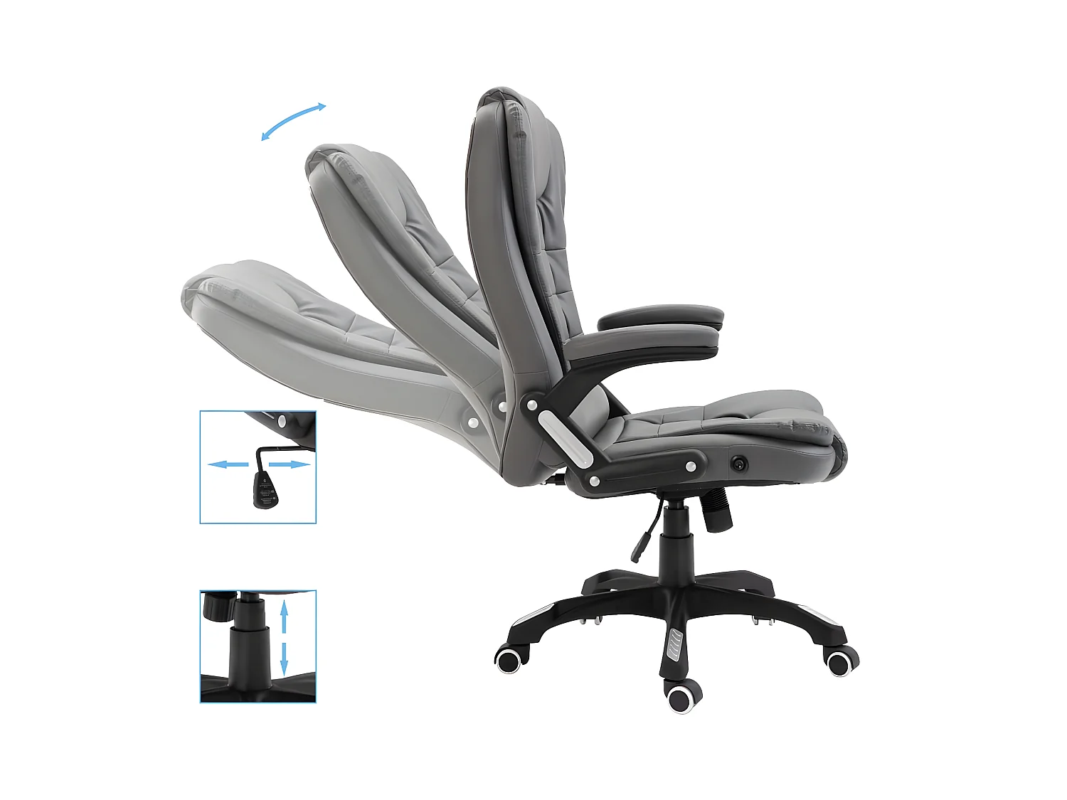 Chaise de bureau Anthracite Similicuir SEF52651