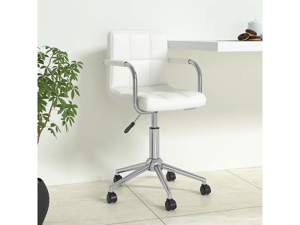 Chaise de bureau pivotante Blanc Similicuir SEF35212