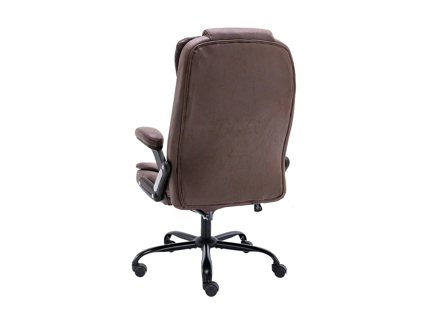 Silla de oficina de piel de ante sintética marrón oscuro ES851327