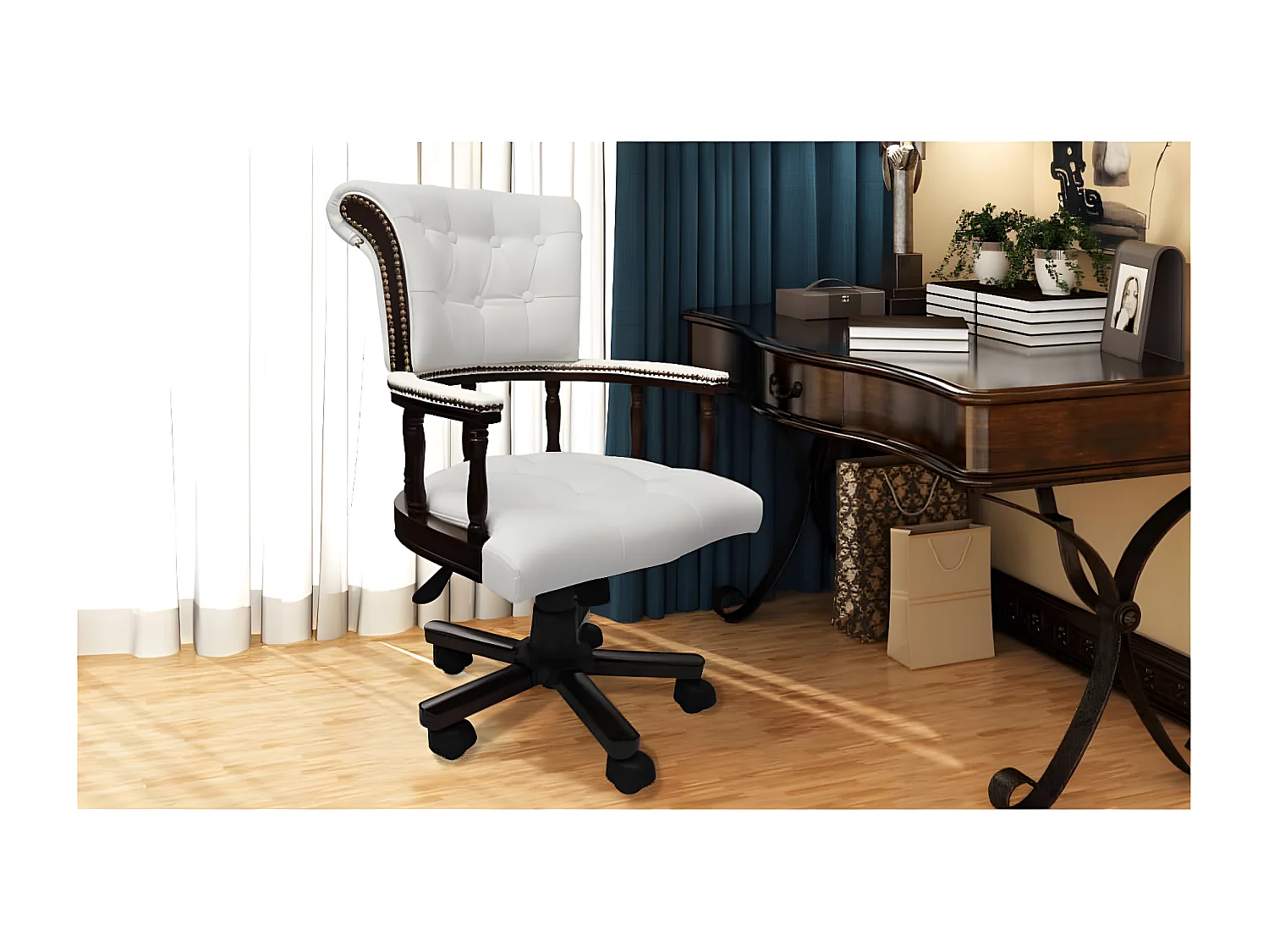 Silla de oficina giratoria blanca ES98284