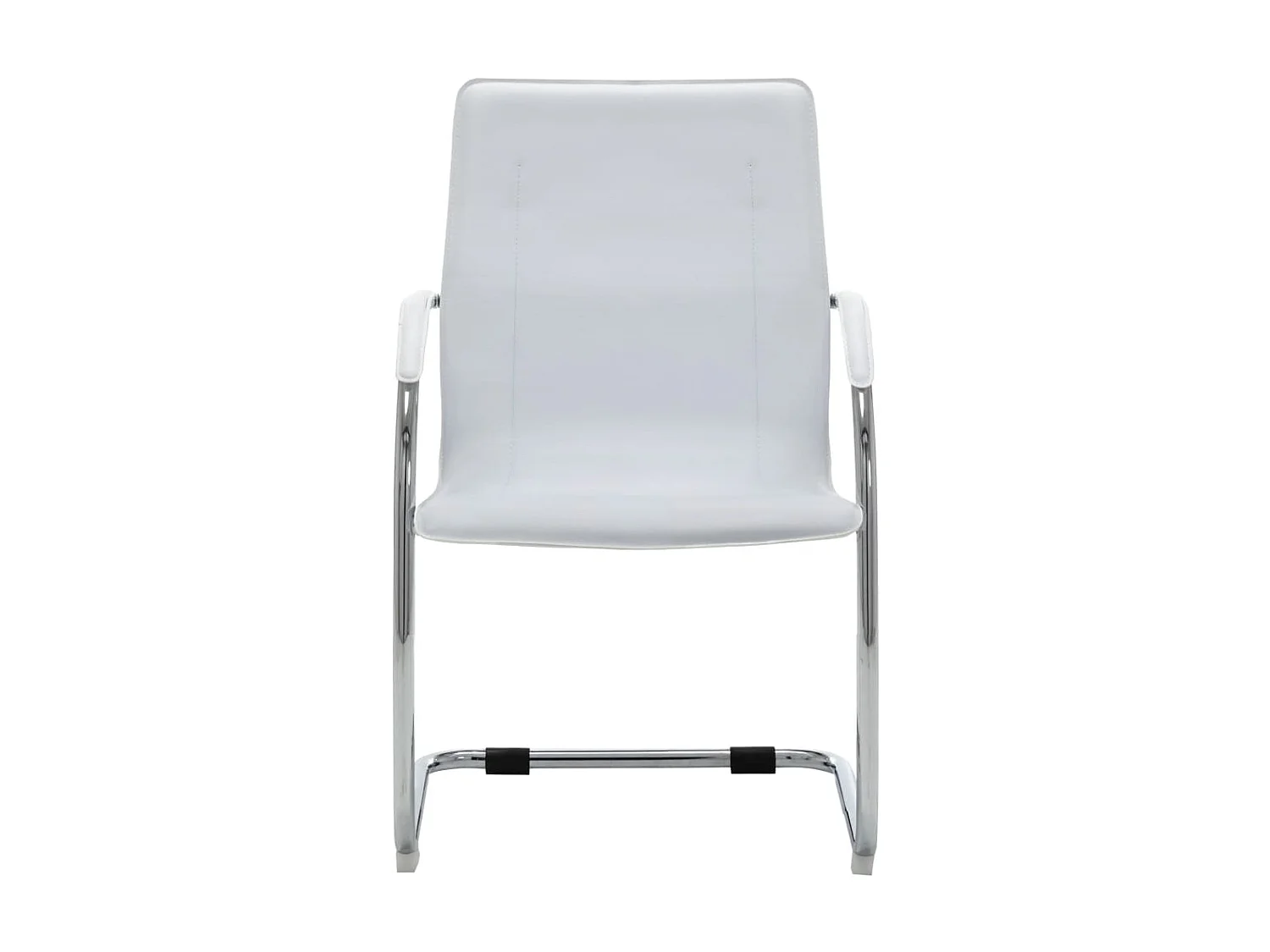 Cadeira de escritório cantilever em couro artificial branco PT296875