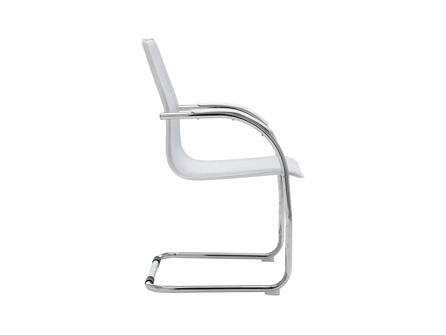 Silla de oficina voladiza de cuero sintético blanco ES93044