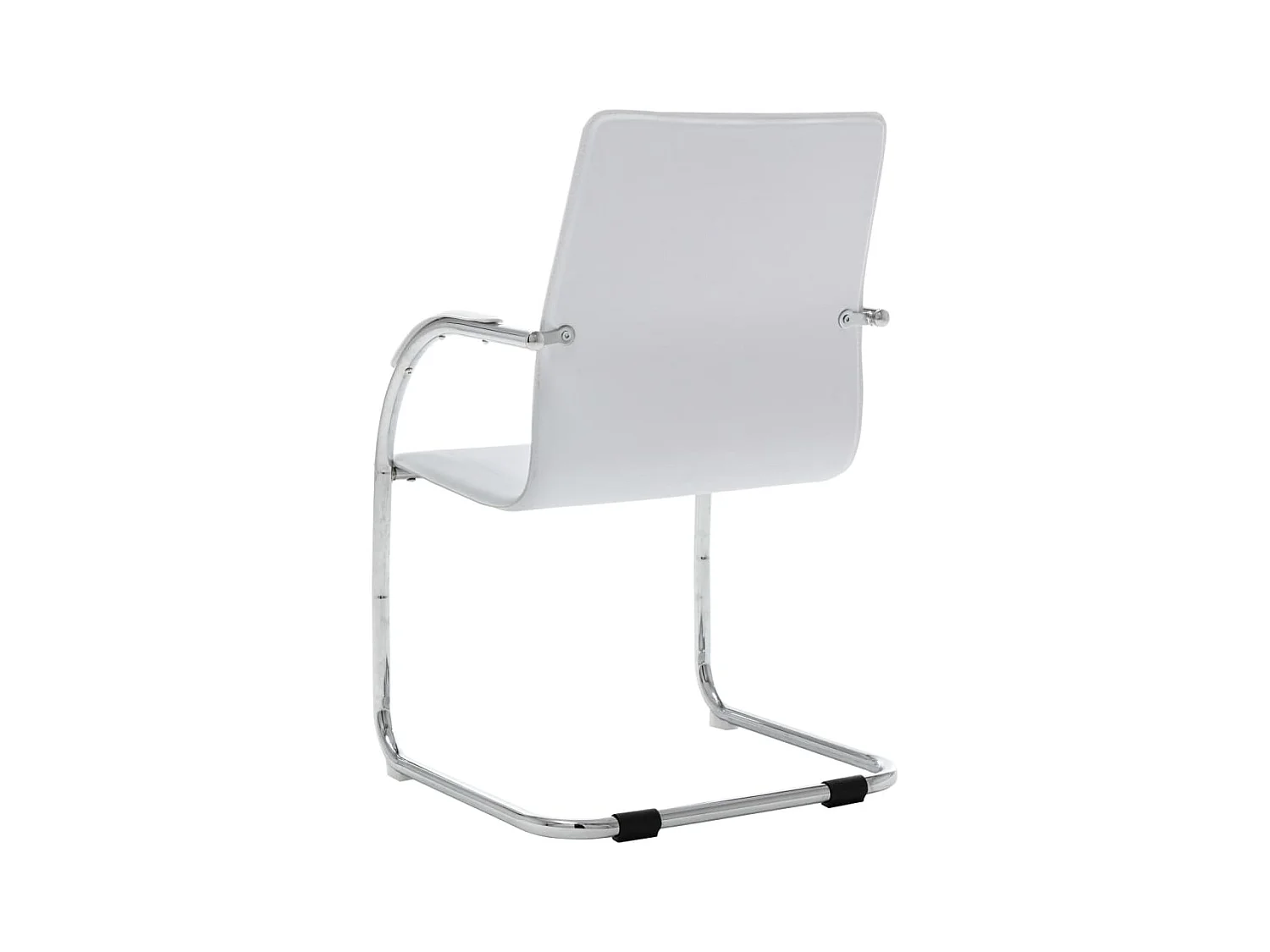Silla de oficina voladiza de cuero sintético blanco ES93044