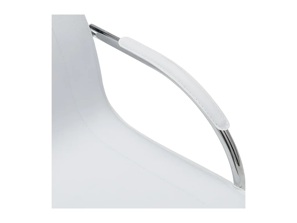 Silla de oficina voladiza de cuero sintético blanco ES93044