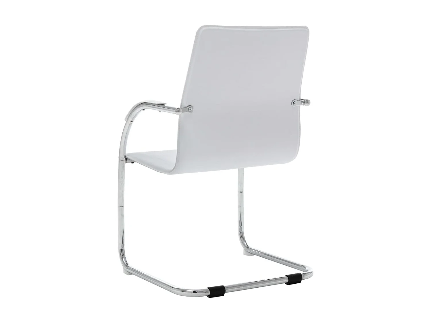 Silla de oficina voladiza de cuero sintético blanco ES93044