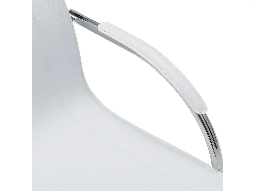 Silla de oficina voladiza de cuero sintético blanco ES93044