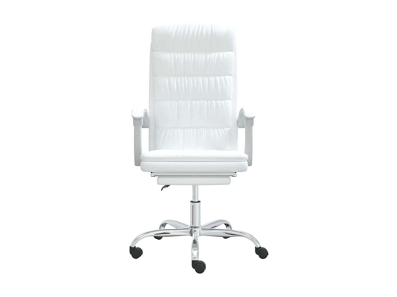 Silla de oficina reclinable cuero sintético blanco ES85426