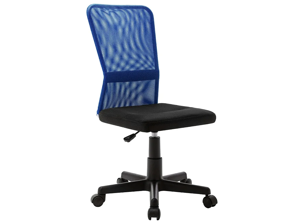 Cadeira de escritório 44x52x100 cm tecido de malha preto e azul PT780702