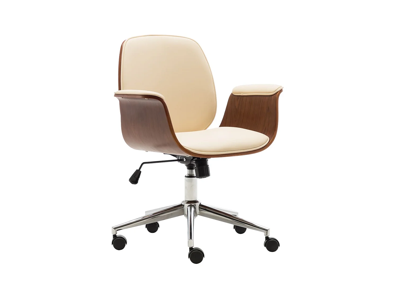 Chaise de bureau Crème Bois courbé et similicuir SEF67692