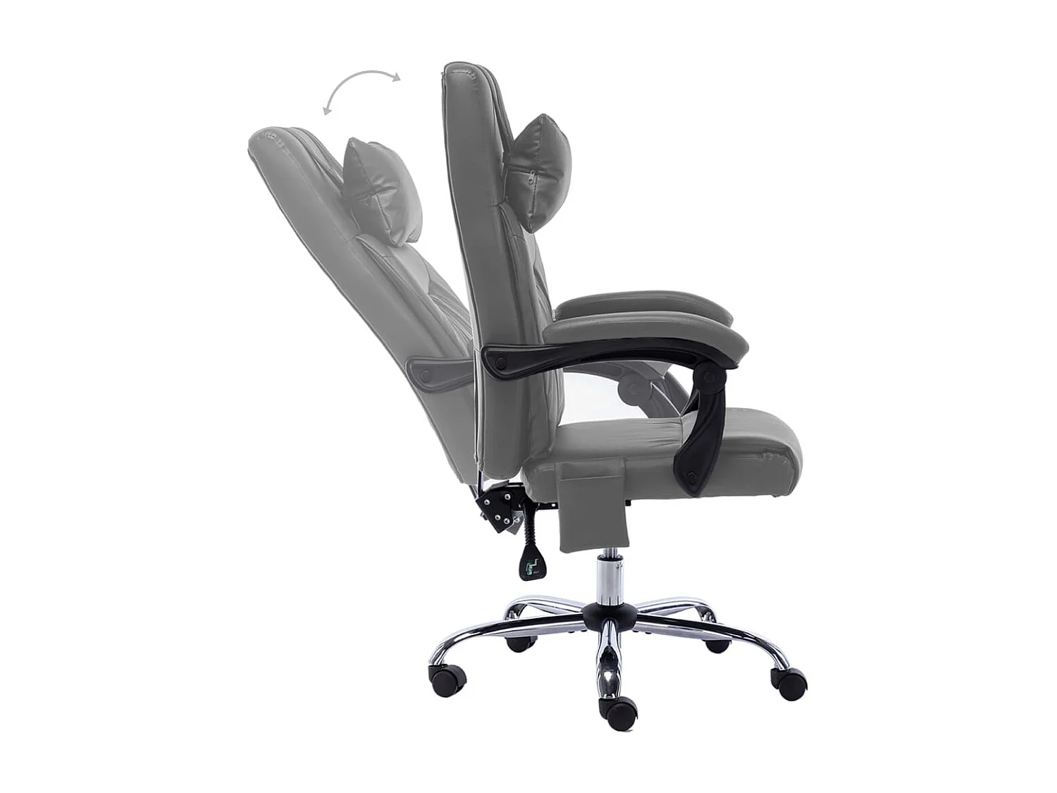 Silla de oficina de masaje de cuero sintético gris antracita ES65314