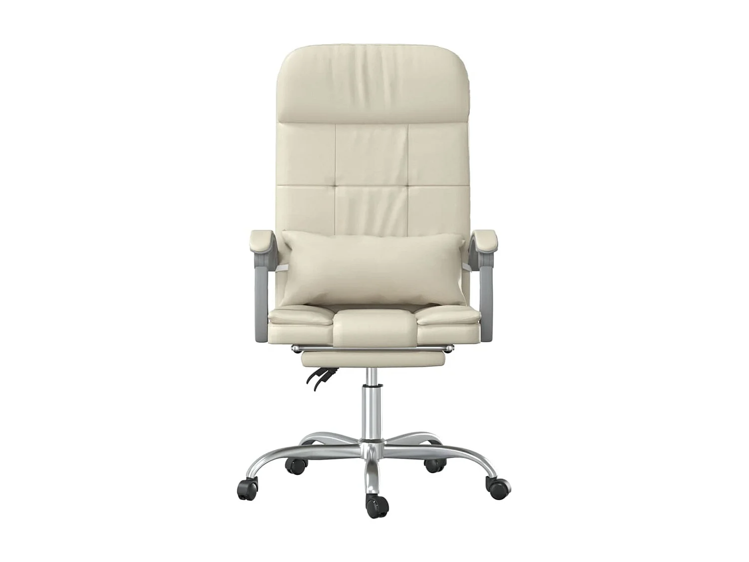 Chaise de massage inclinable de bureau Crème Similicuir -ASAF21131