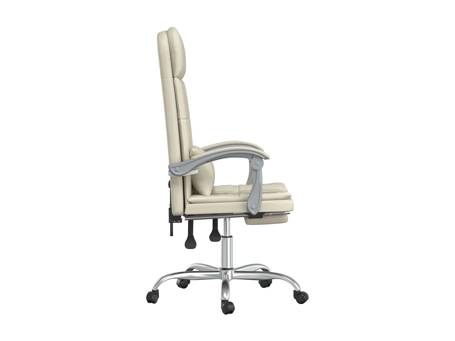 Chaise de massage inclinable de bureau Crème Similicuir -ASAF21131
