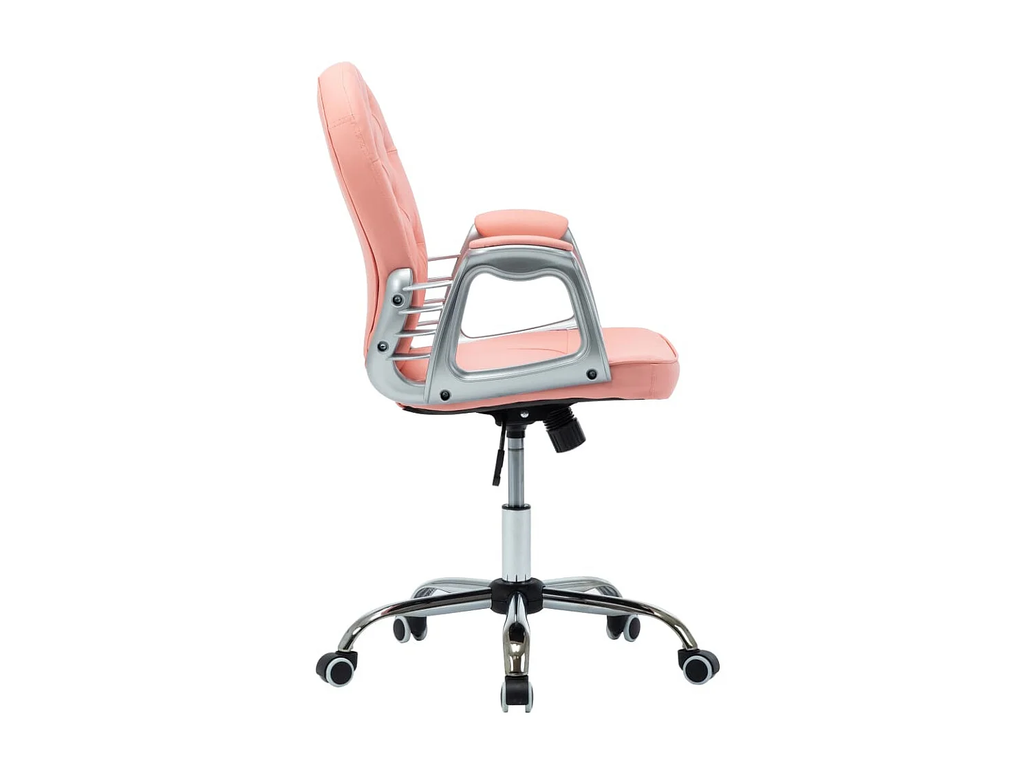 Silla de oficina giratoria de cuero sintético rosa ES83641