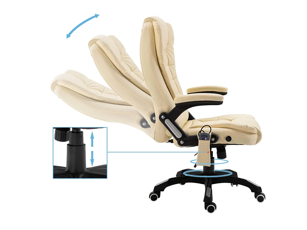 Chaise de bureau de massage Crème Similicuir SEF85387