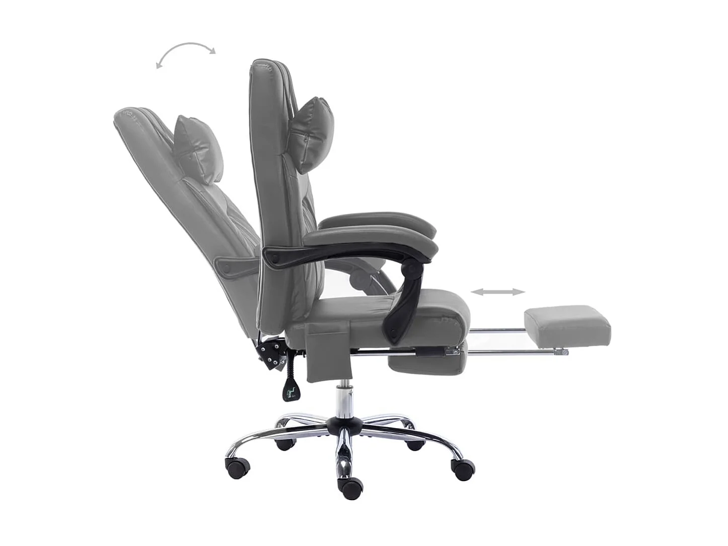 Silla de oficina de masaje de cuero sintético gris antracita ES45241