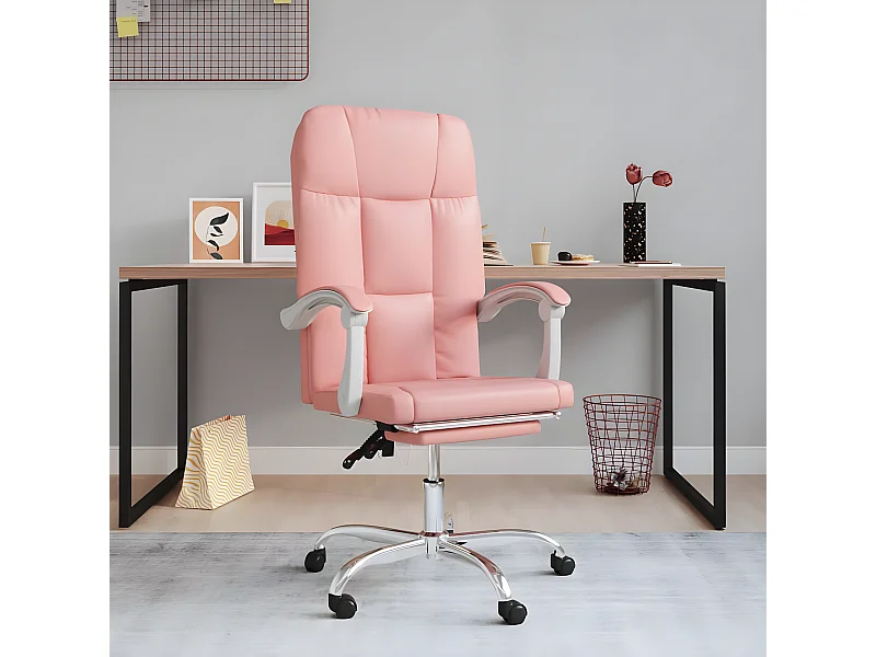 Chaise inclinable de bureau Rose Similicuir -ASAF94500